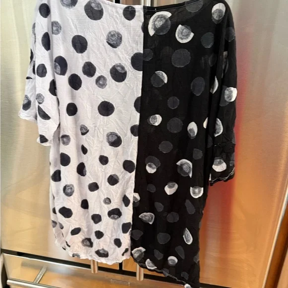 Chic Polka Dot Blouse - Black and White - Picture 2 of 6